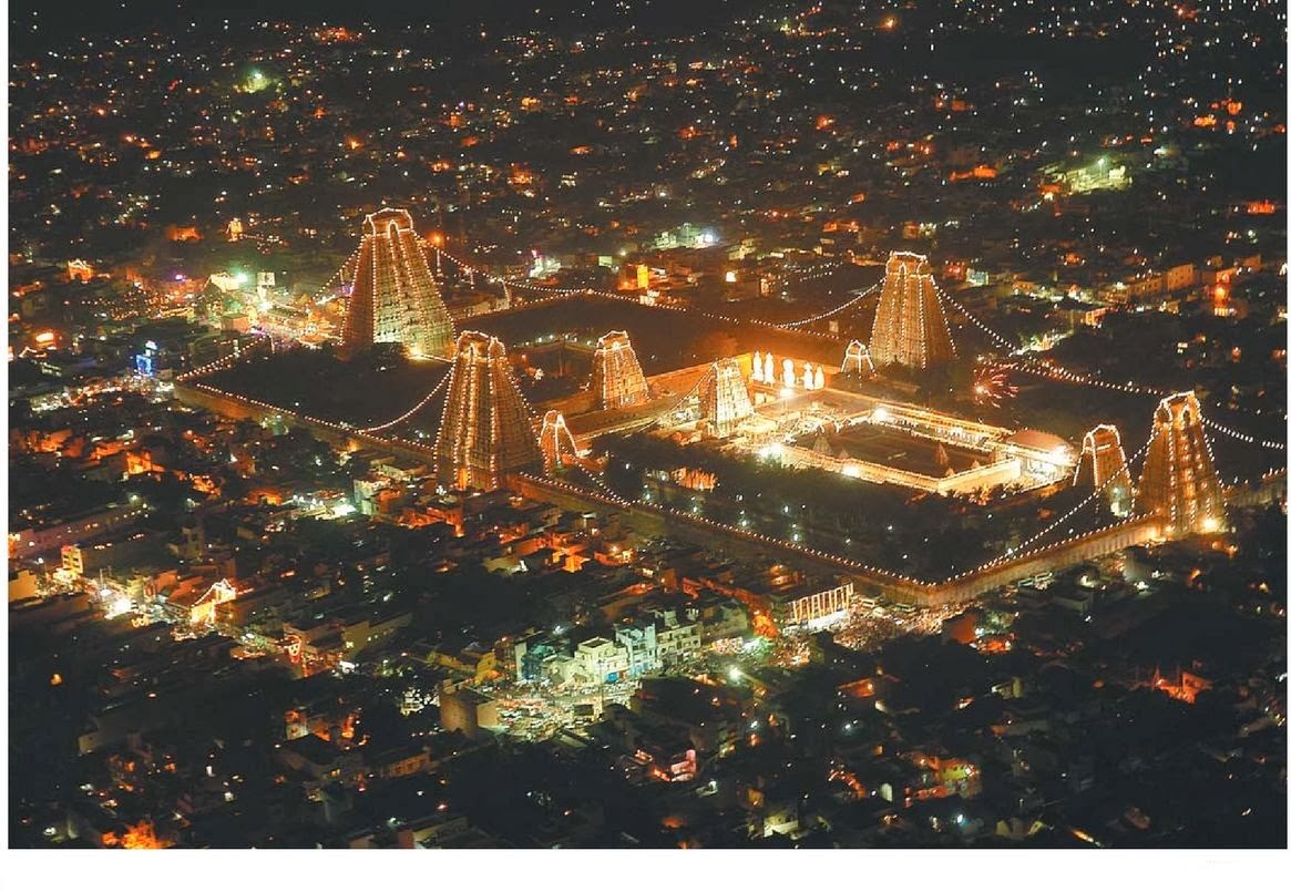 Tiruvannamalai city view on Deepam day